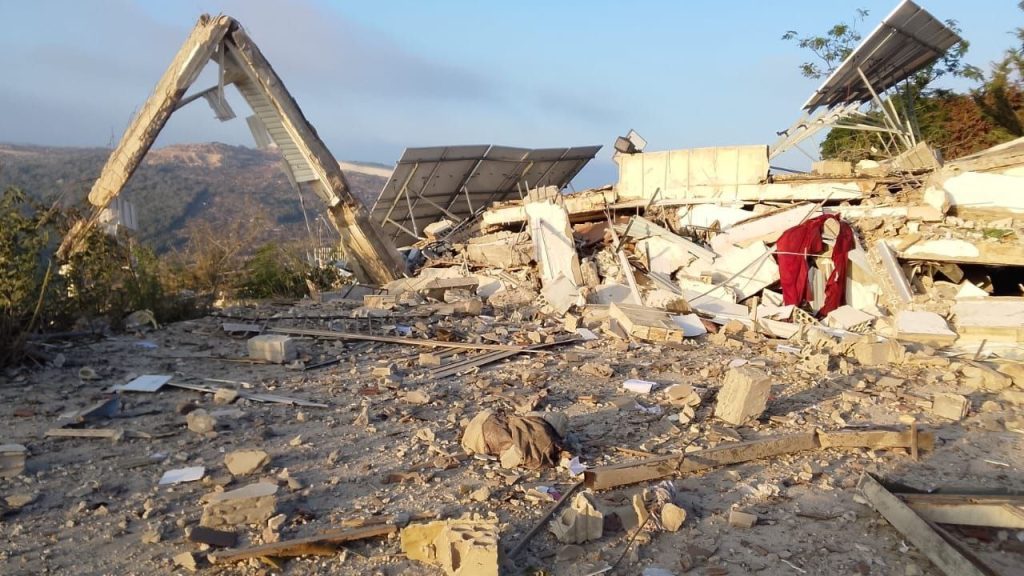 destroyed school south Lebanon Israeli attacks